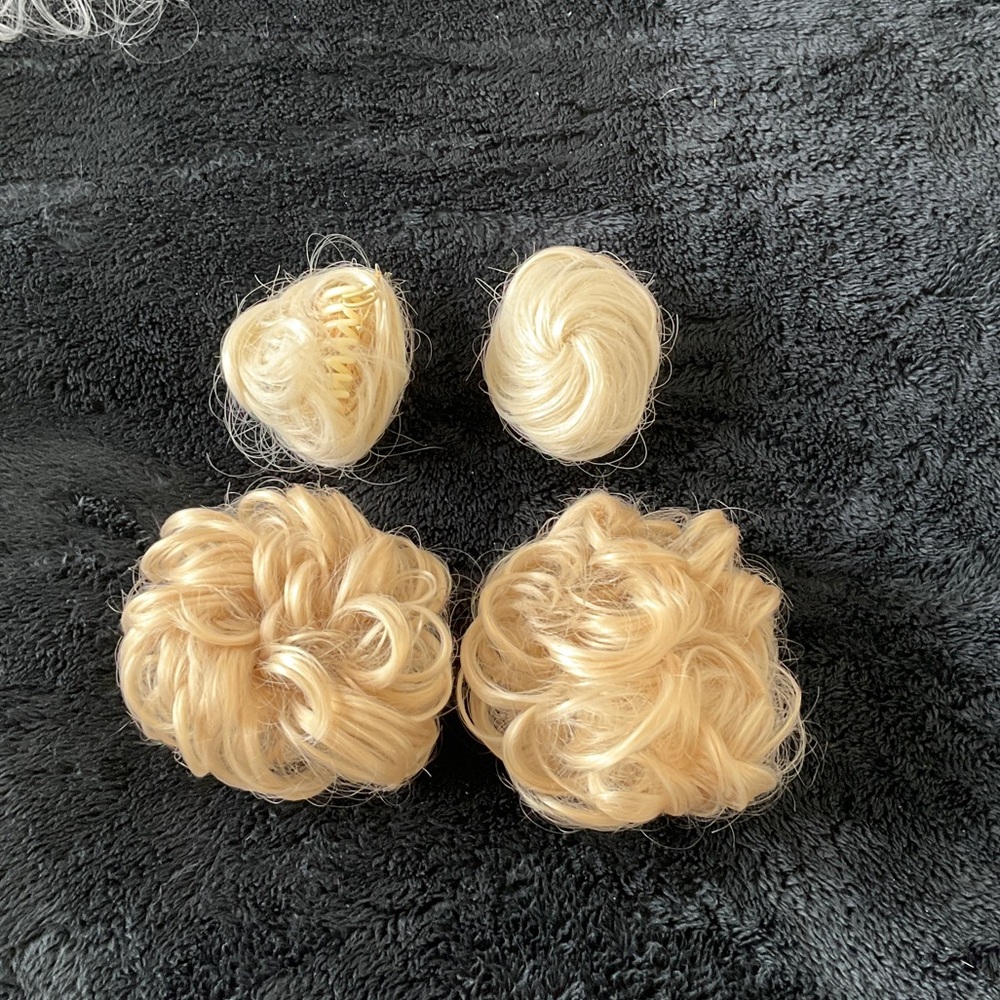 Blonde Hair Bun Extensions Clip-on